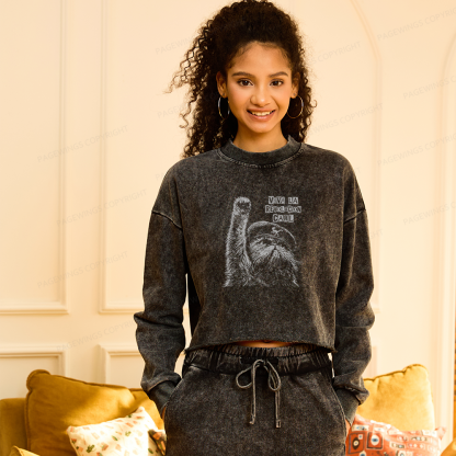 Pagewings Sci-Fi Book Lover Washed Crop Sweatshirt