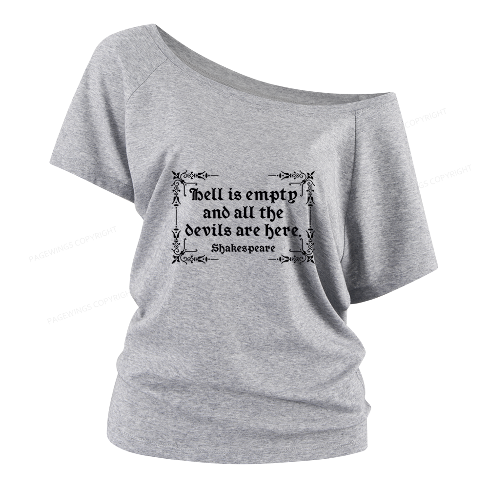 Pagewings Hell Is Empty Women Off Shoulder T-shirts