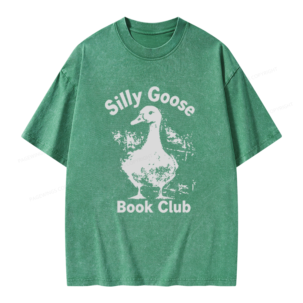 Pagewings Silly Goose Book Club Unisex Washed T-shirt