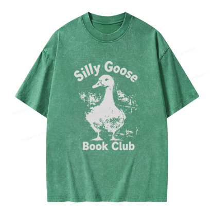 Pagewings Silly Goose Book Club Unisex Washed T-shirt