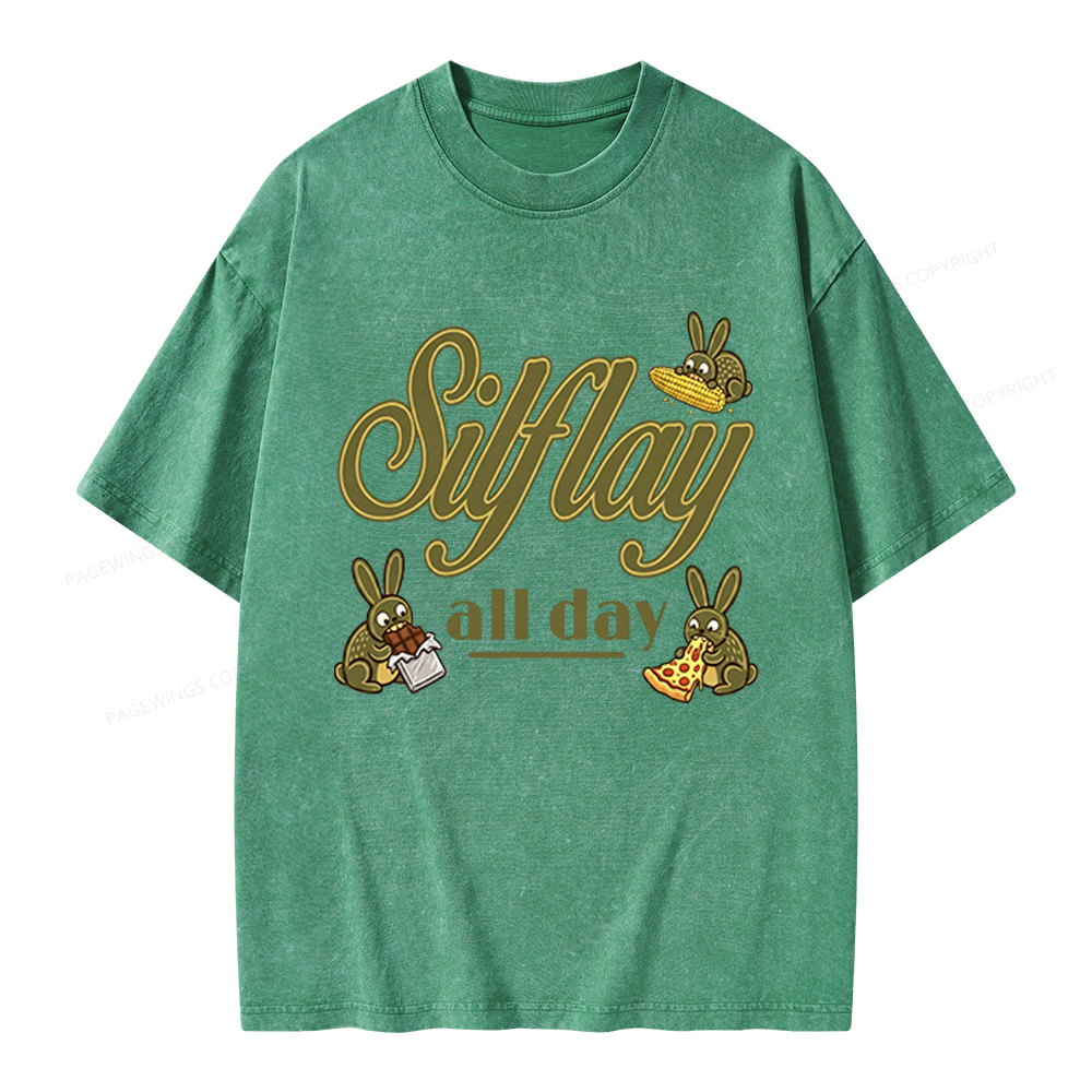 Pagewings Silflay All Day Unisex Washed T-shirt