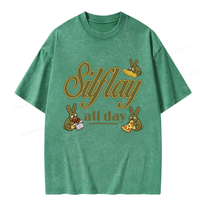 Pagewings Silflay All Day Unisex Washed T-shirt