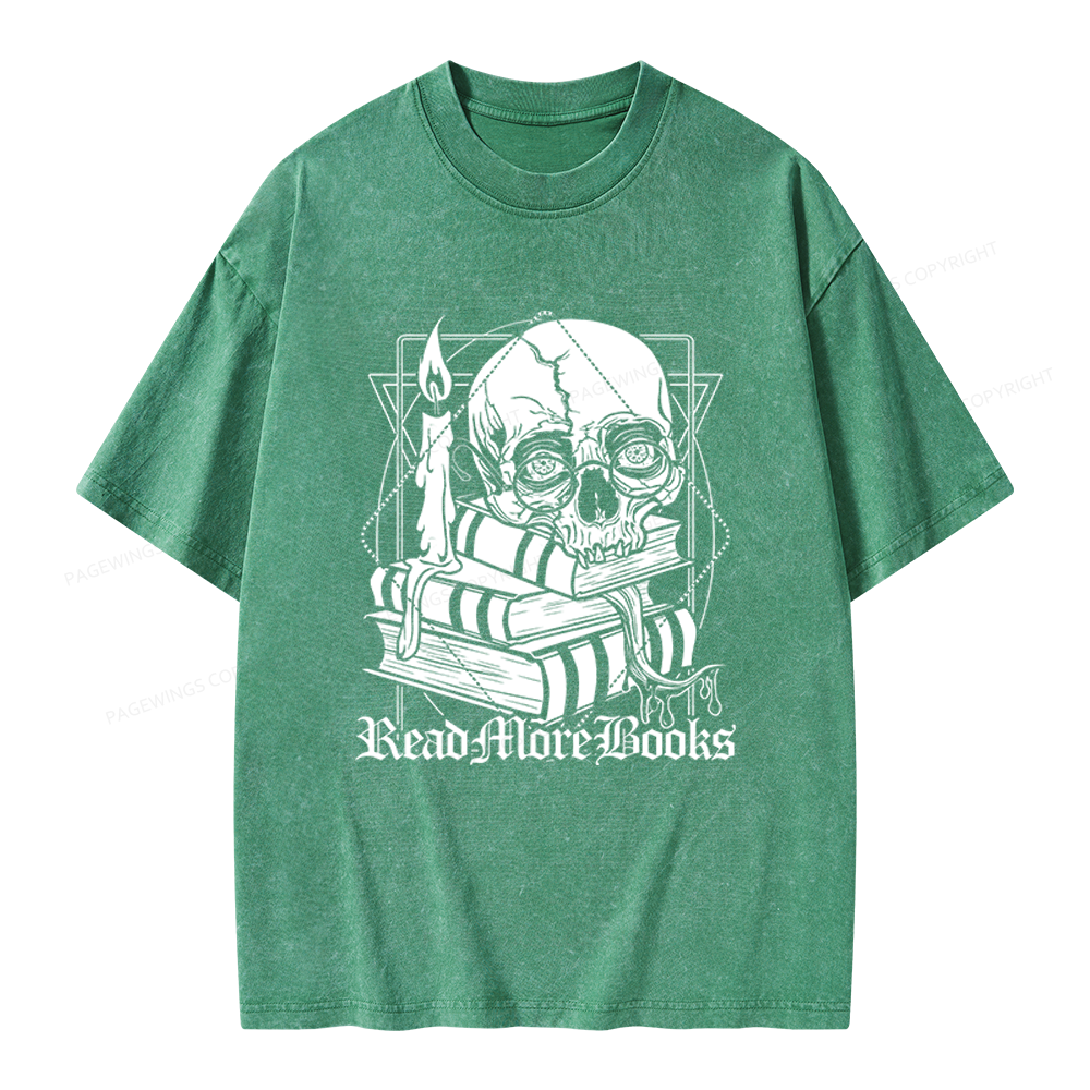 Pagewings Read More Books Unisex Washed T-shirt