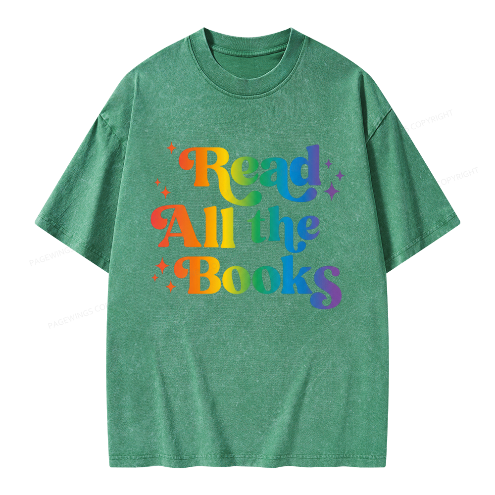 Pagewings Read All the Books Unisex Washed T-shirt