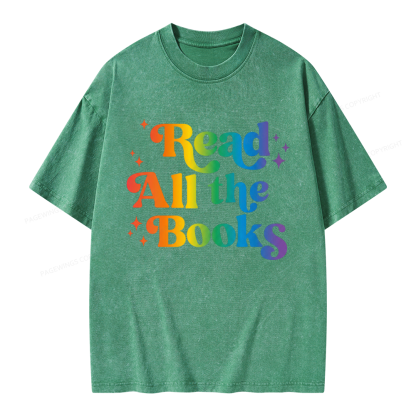 Pagewings Read All the Books Unisex Washed T-shirt