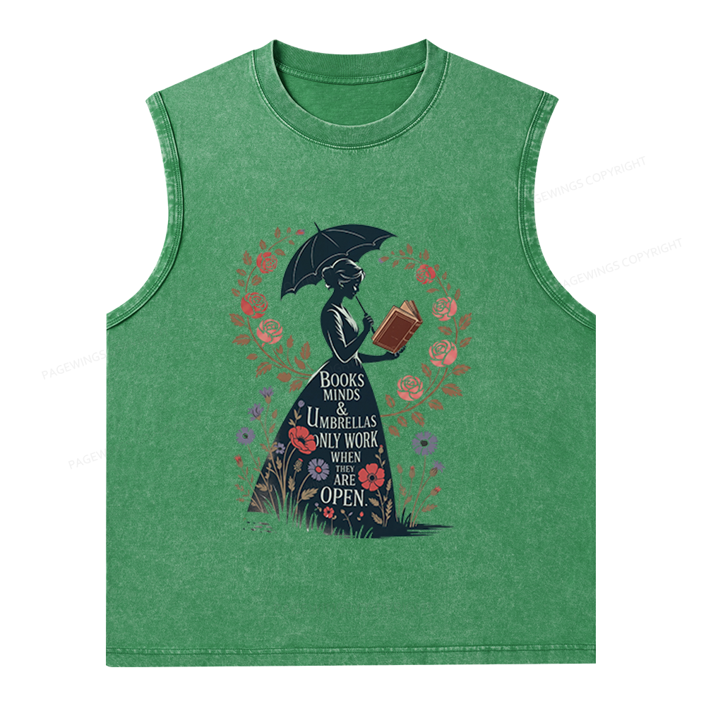 Pagewings Books Minds Unisex Washed Tank Top