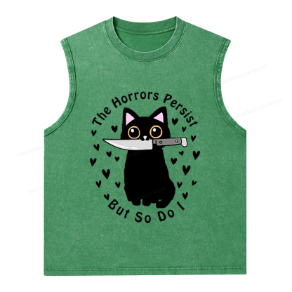 Pagewings The Horrors Persist But So Do I Unisex Washed Tank Top