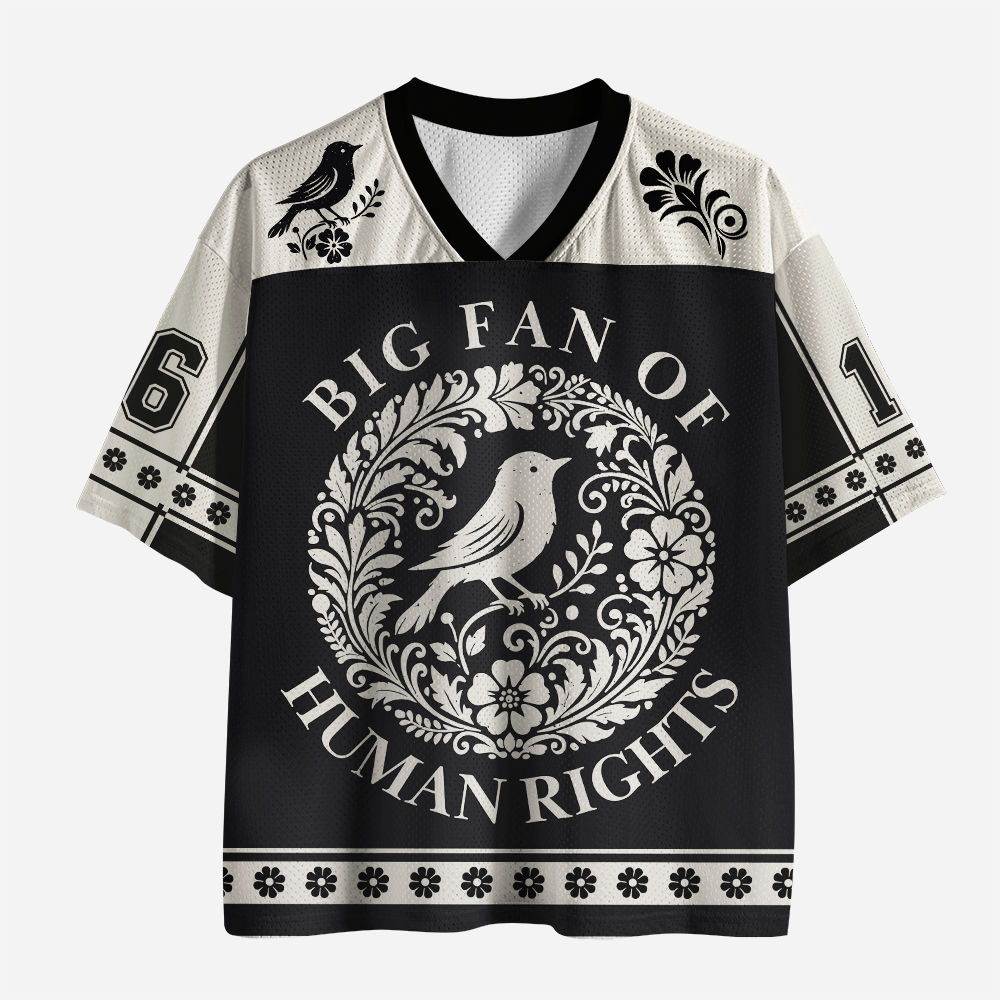 Pagewings Big Fan Of Human Rights Unisex Mesh Jersey