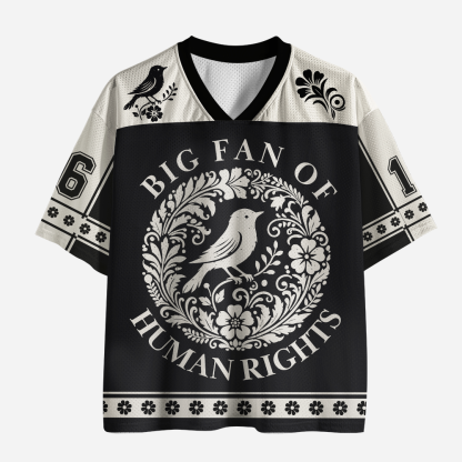 Pagewings Big Fan Of Human Rights Unisex Mesh Jersey