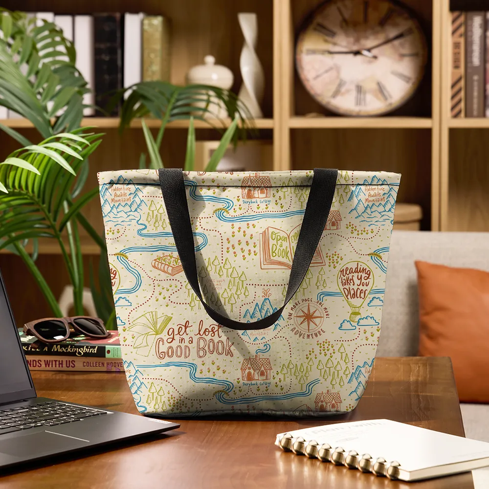 Pagewings Get Lost In A Good Book Large Zippered Tote Bag