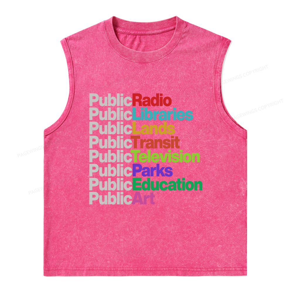 Pagewings Public Libraries Unisex Washed Tank Top