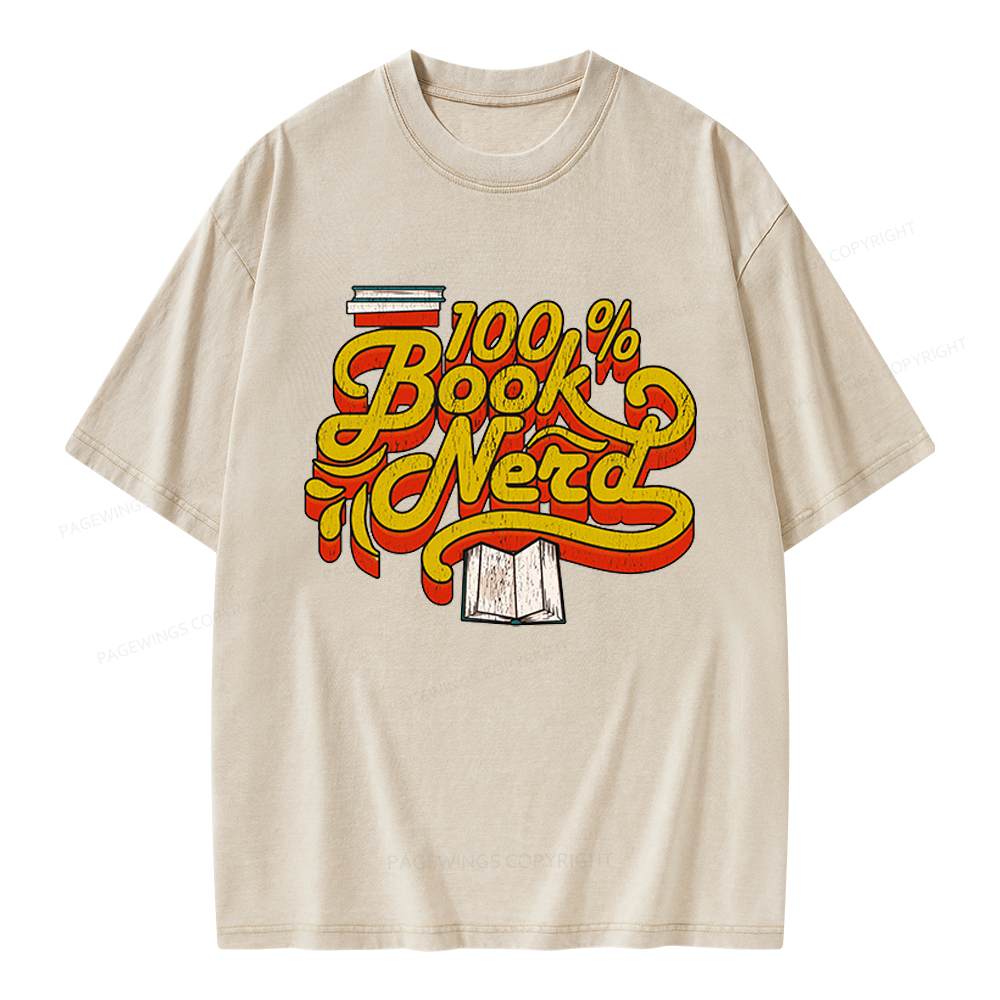 Pagewings Book Nerd Unisex Washed T-shirt