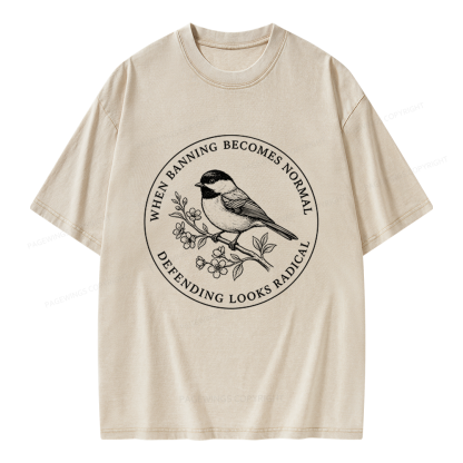 Pagewings Banned Books Unisex Washed T-shirt