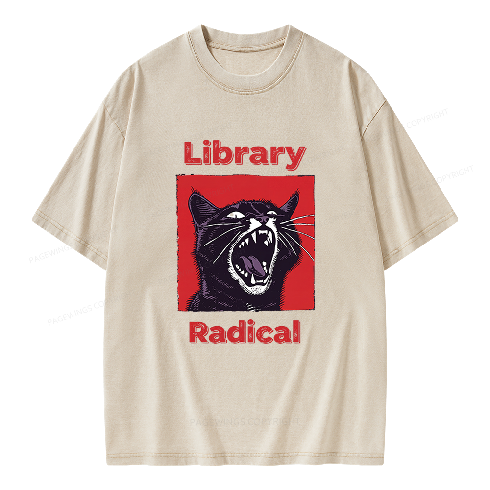 Pagewings Library Radical Unisex Washed T-shirt