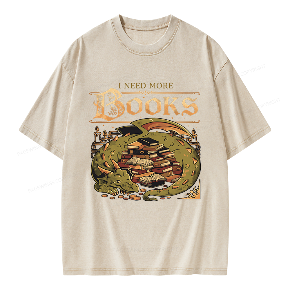 Pagewings I Need More Books Unisex Washed T-shirt