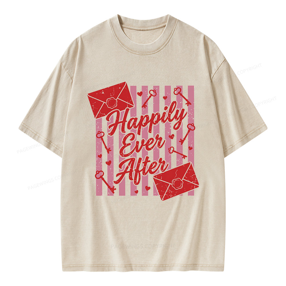 Pagewings Happily Ever After Unisex Washed T-shirt