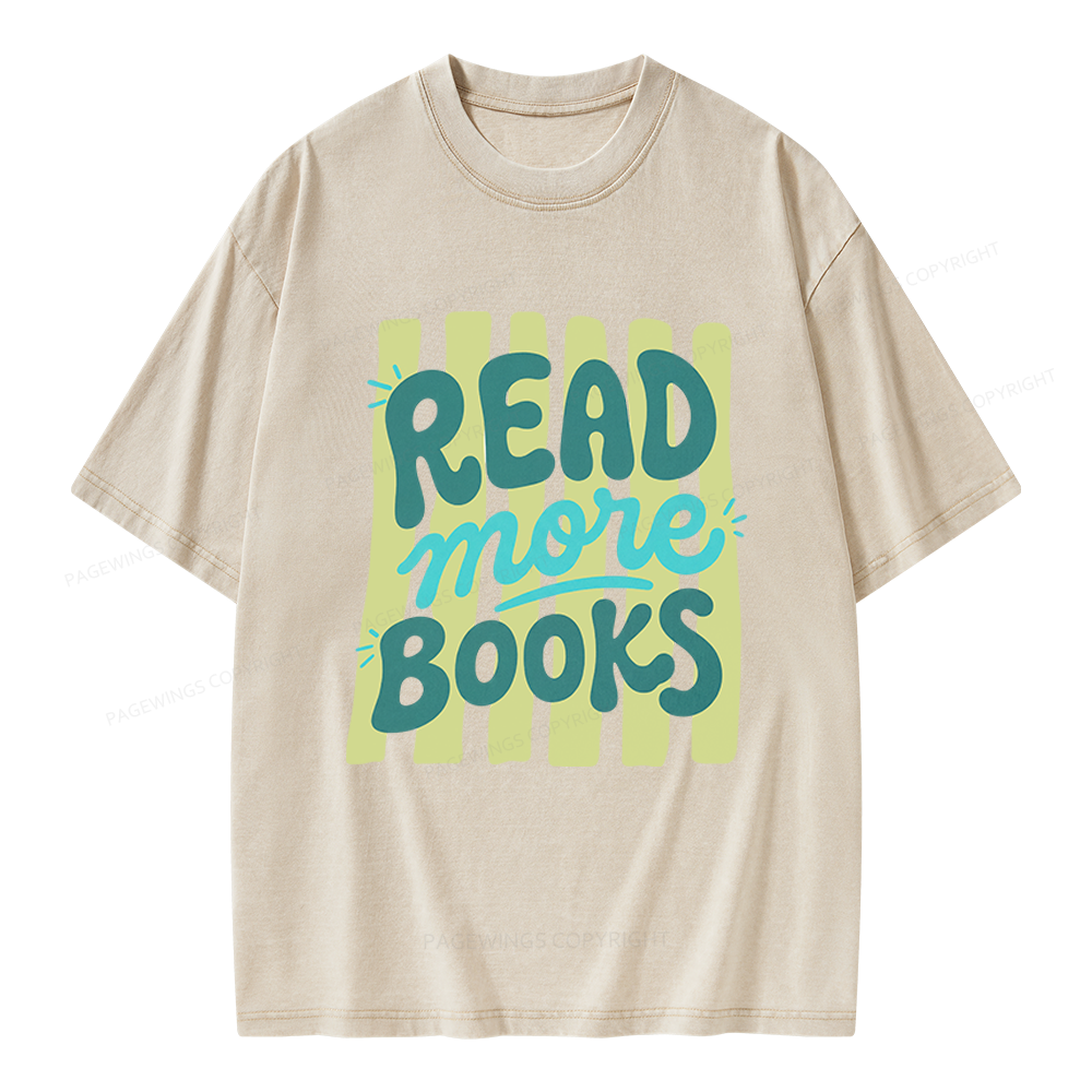 Pagewings Read More Books Unisex Washed T-shirt