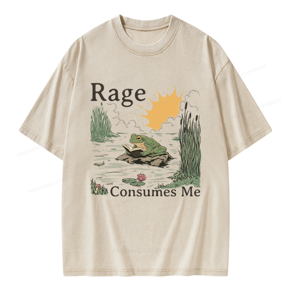 Pagewings Rage Consumes Me Unisex Washed T-shirt