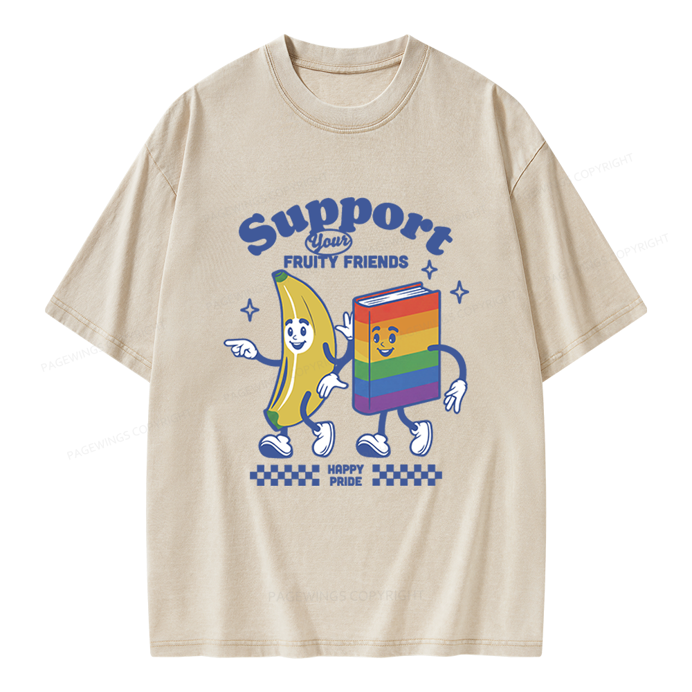 Pagewings Fruity Friends Unisex Washed T-shirt