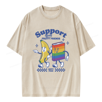 Pagewings Fruity Friends Unisex Washed T-shirt