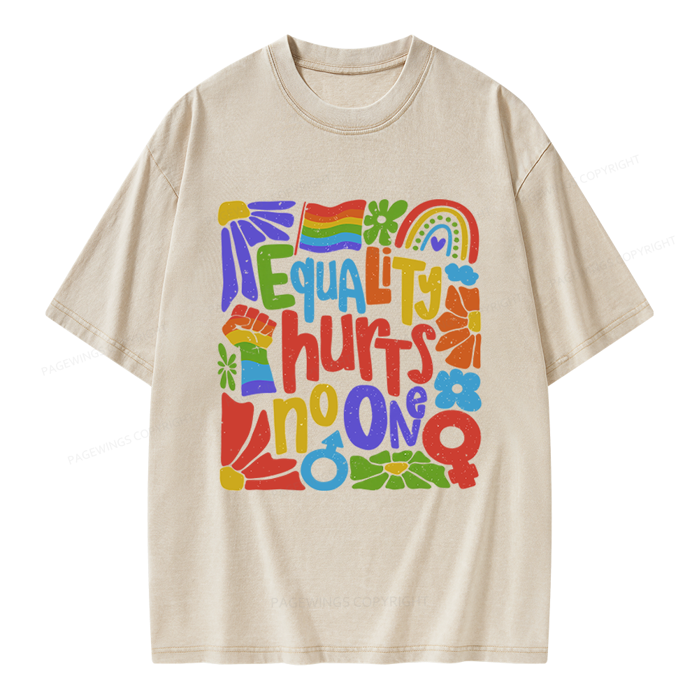 Pagewings Equality Hurts No One Unisex Washed T-shirt
