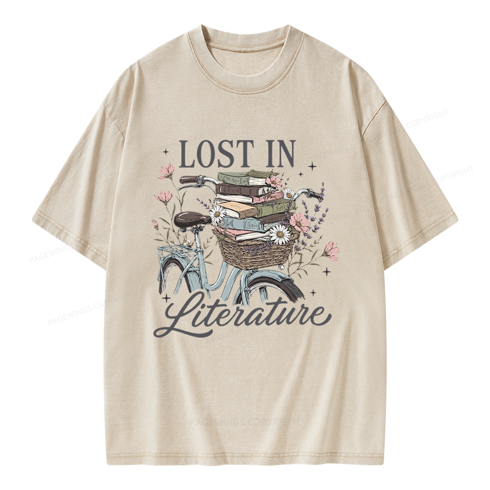 Pagewings Lost In Literature Unisex Washed T-shirt