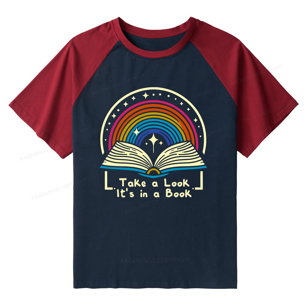 Pagewings Take A Look It's In A Book Raglan T-shirt