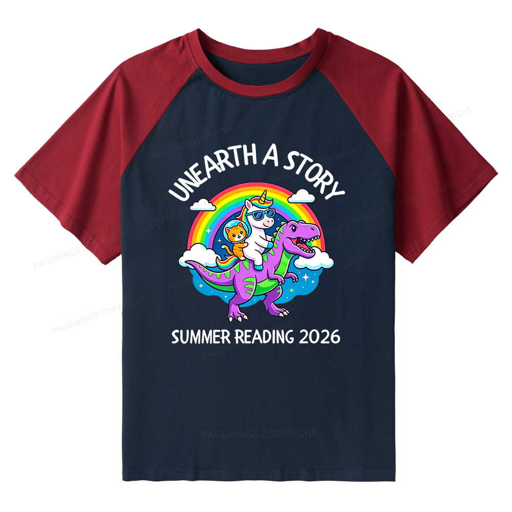 Pagewings Summer Reading Raglan T-shirt