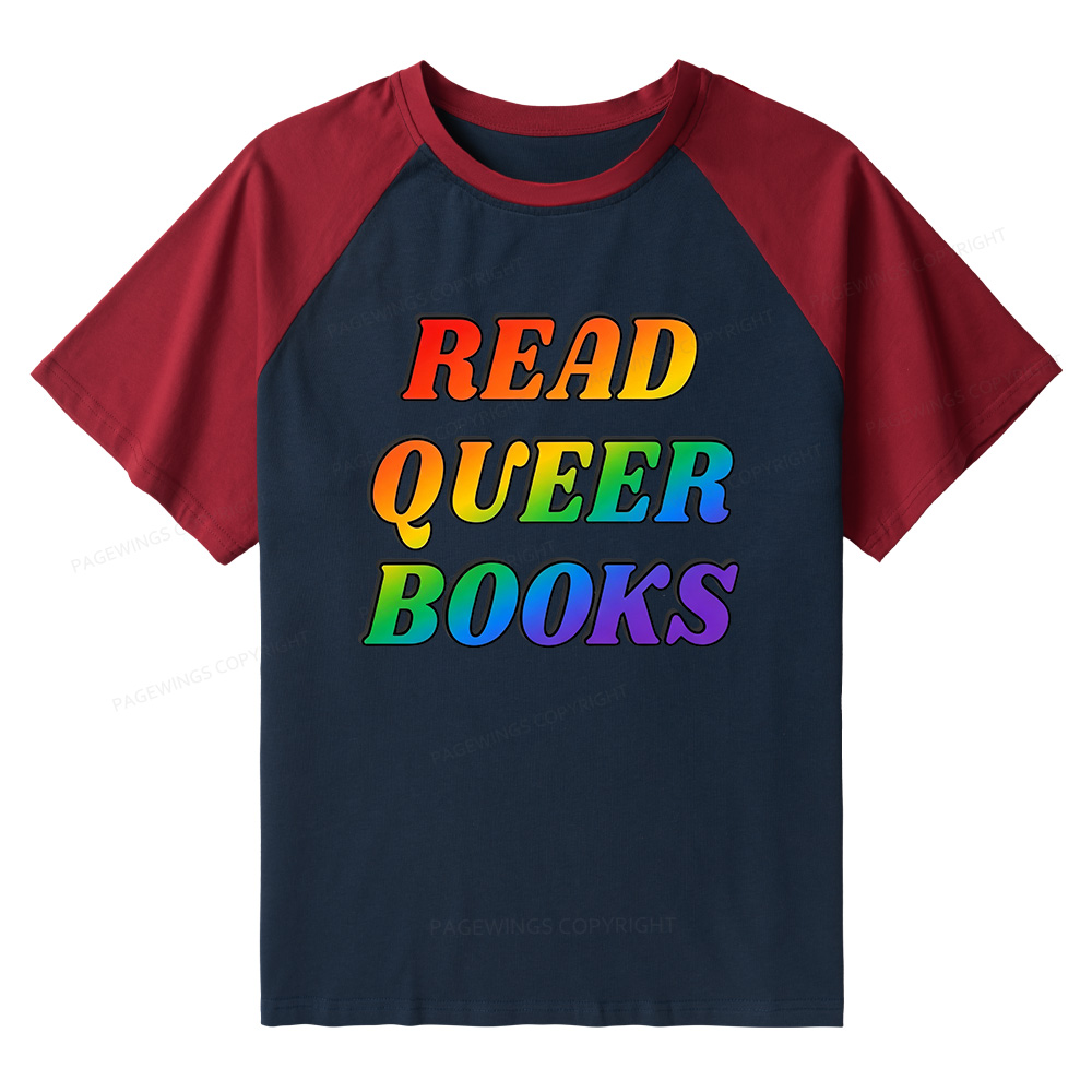 Pagewings Queer Books Raglan T-shirt