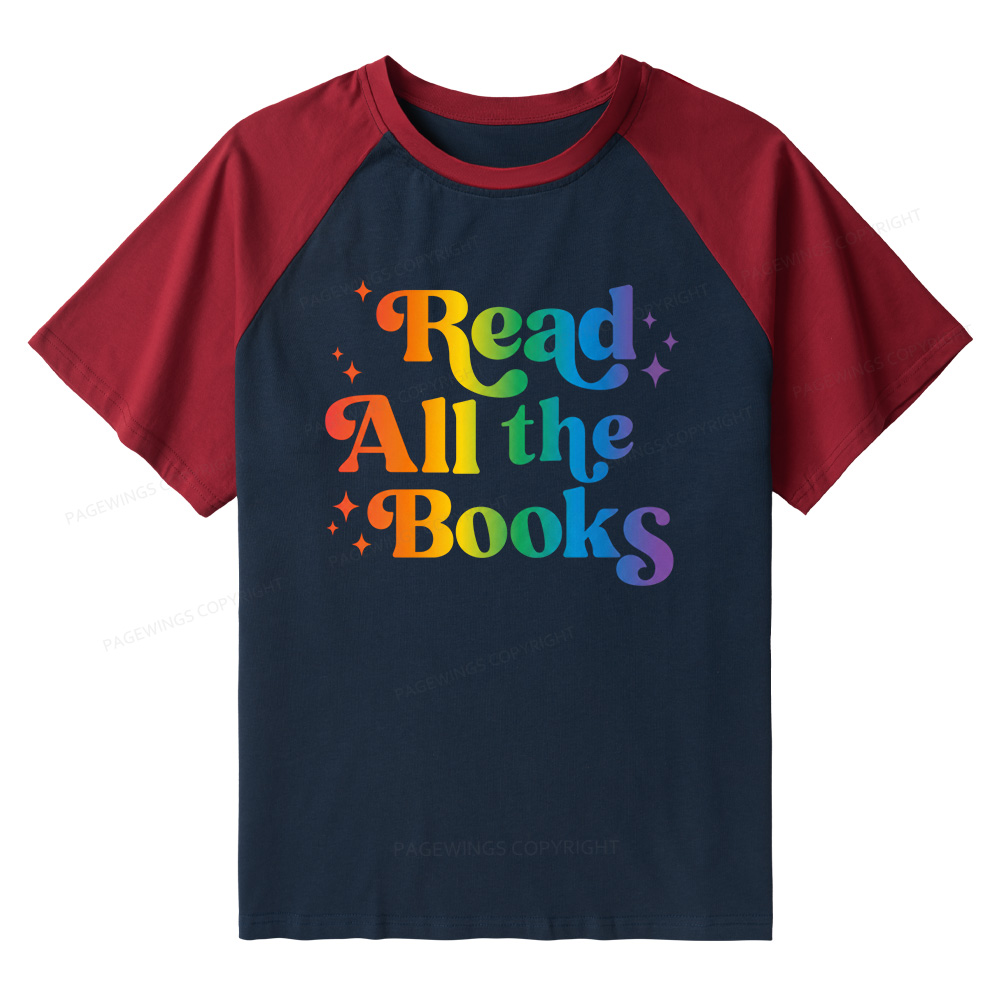 Pagewings Read All the Books Raglan T-shirt
