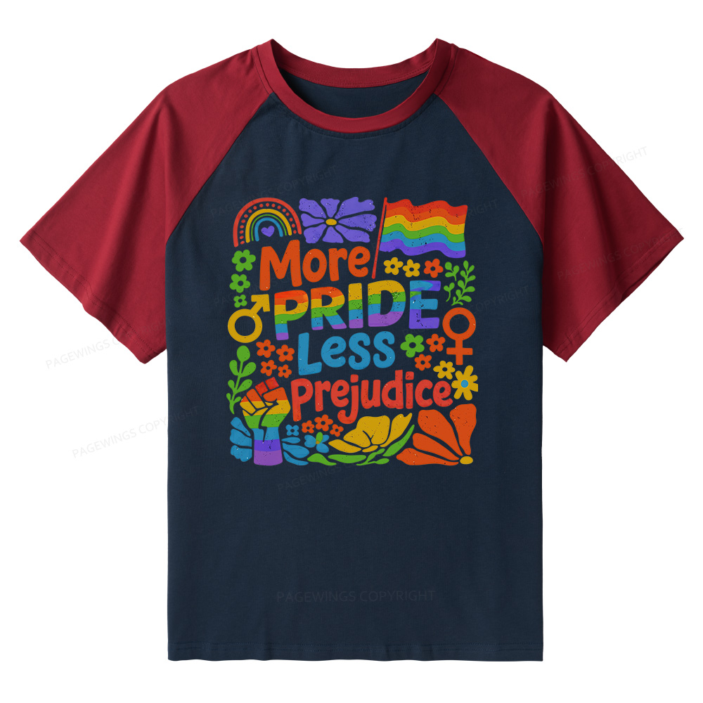 Pagewings More Pride Less Prejudice Raglan T-shirt