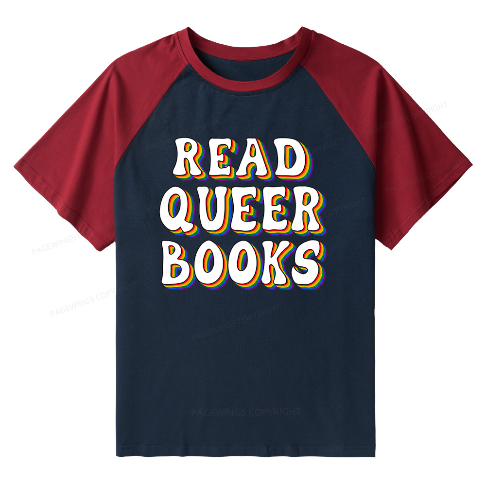 Pagewings Read Queer Books Raglan T-shirt