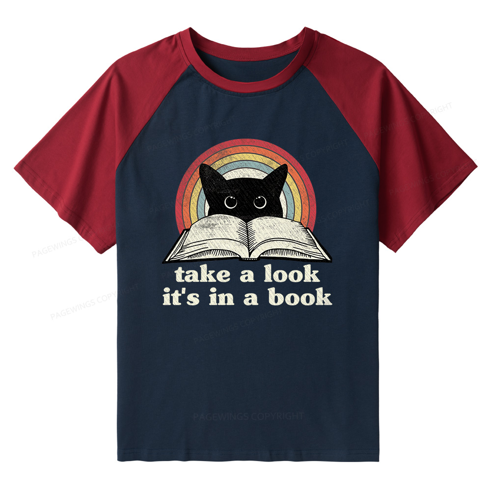 Pagewings Take A Look Its In A Book Raglan T-shirt