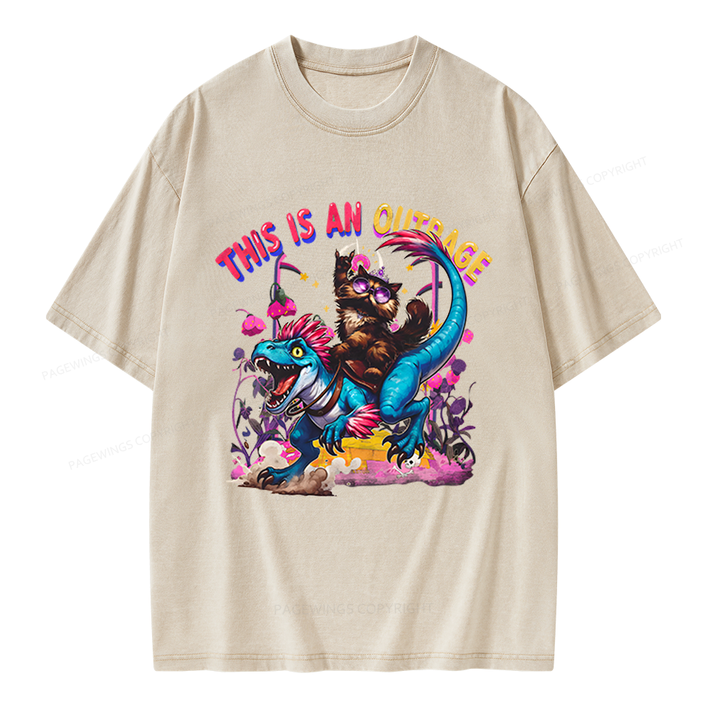 Pagewings This Is An Outrage Unisex Washed T-shirt