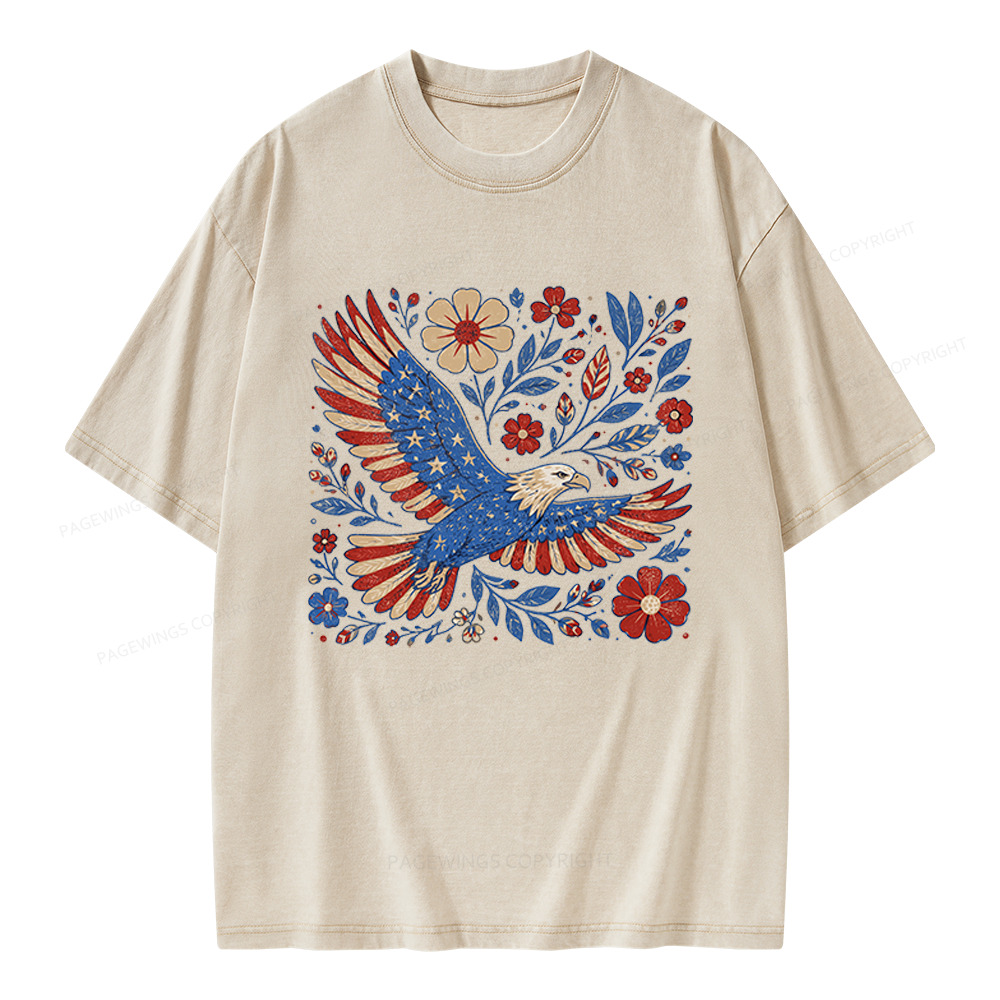 Pagewings Freedom Unisex Washed T-shirt
