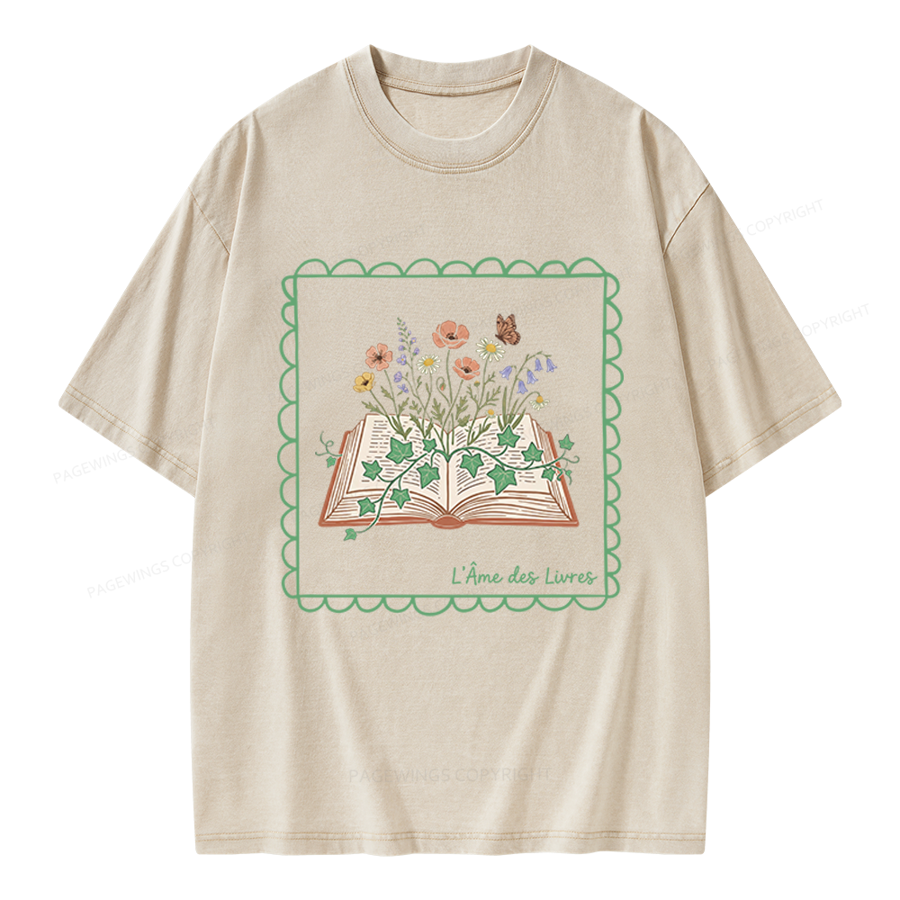 Pagewings The Soul of Books Unisex Washed T-shirt