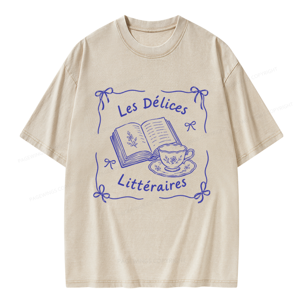 Pagewings Literary Delights Unisex Washed T-shirt
