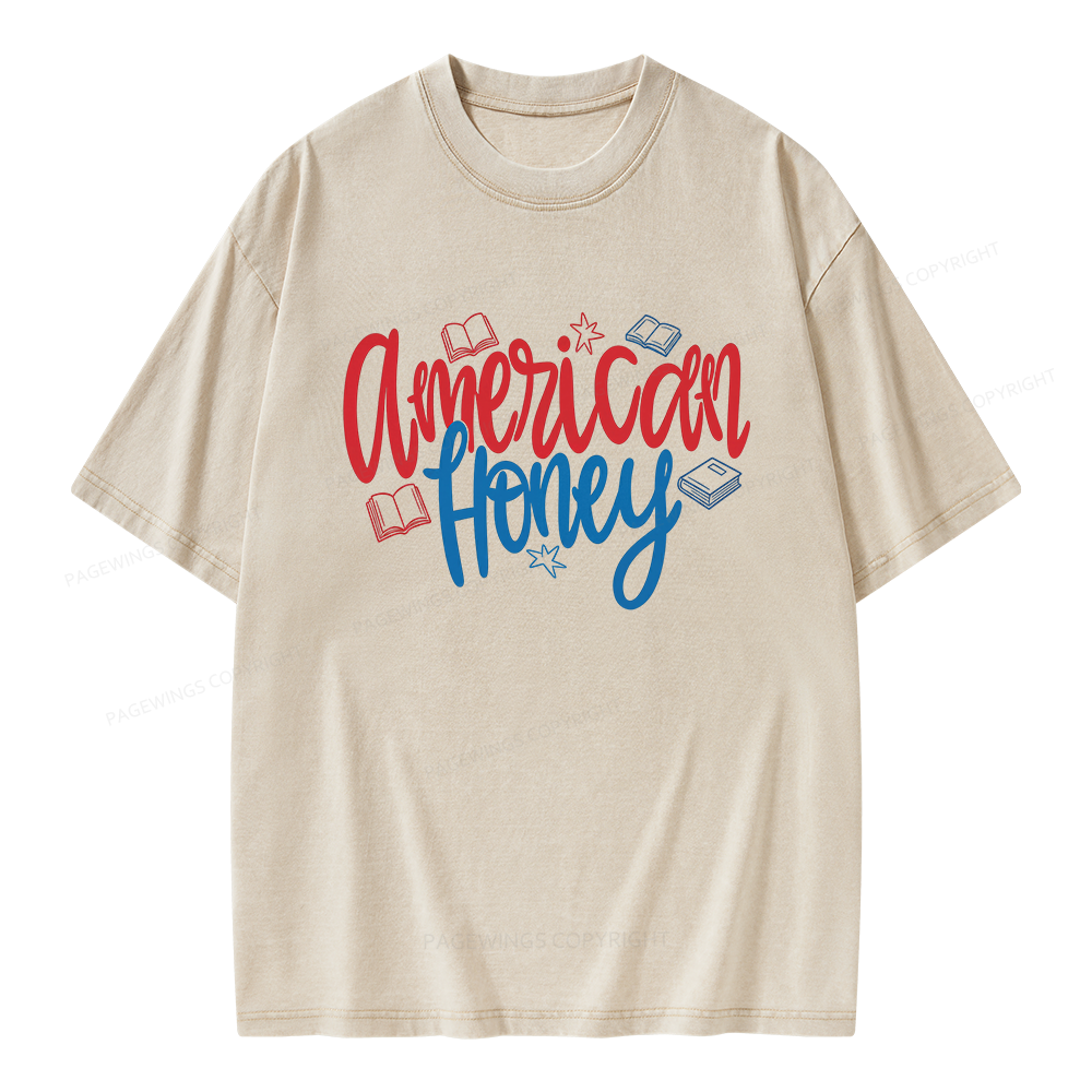 Pagewings American Honey Unisex Washed T-shirt