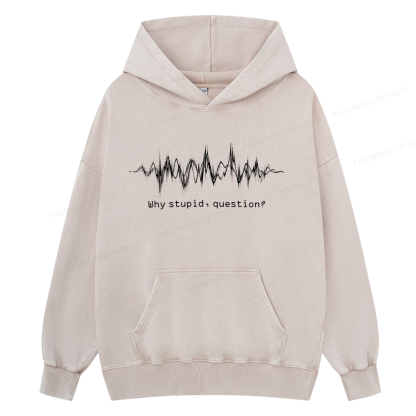 Pagewings Why Stupid Question Unisex Washed Hoodie