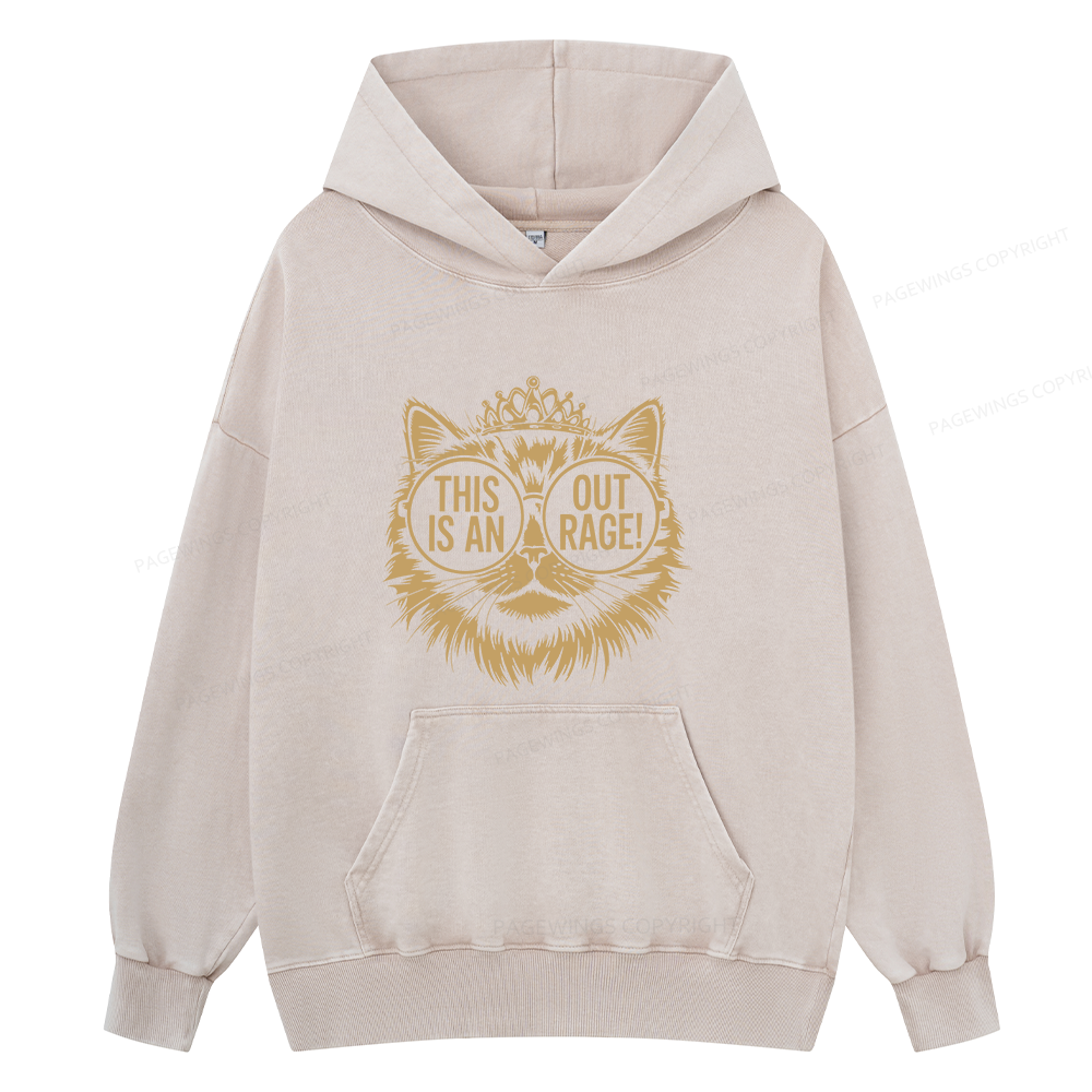 Pagewings This Is An Outrage Unisex Washed Hoodie