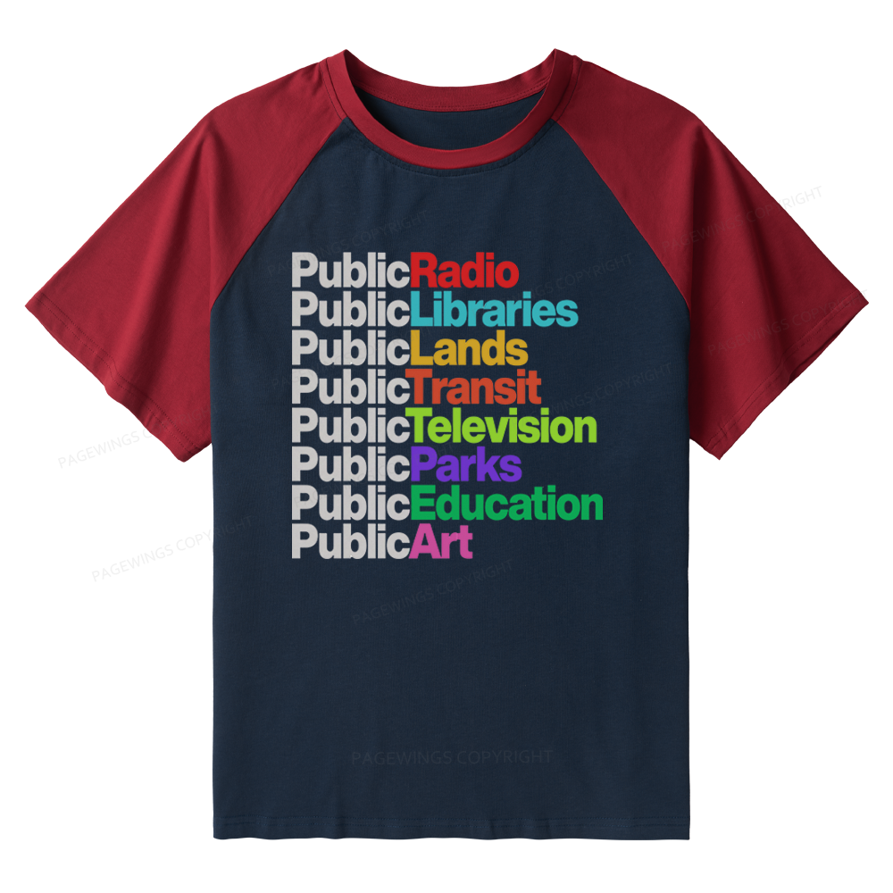 Pagewings Public Libraries Raglan T-shirt
