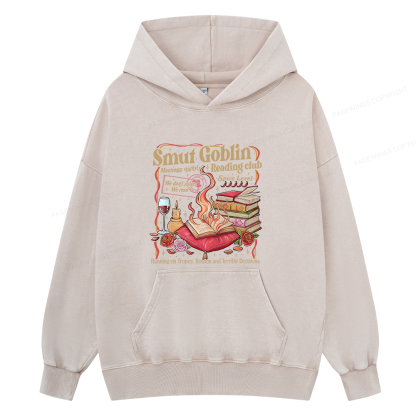 Pagewings Smut Goblin Dark Romance Bookish Unisex Washed Hoodie