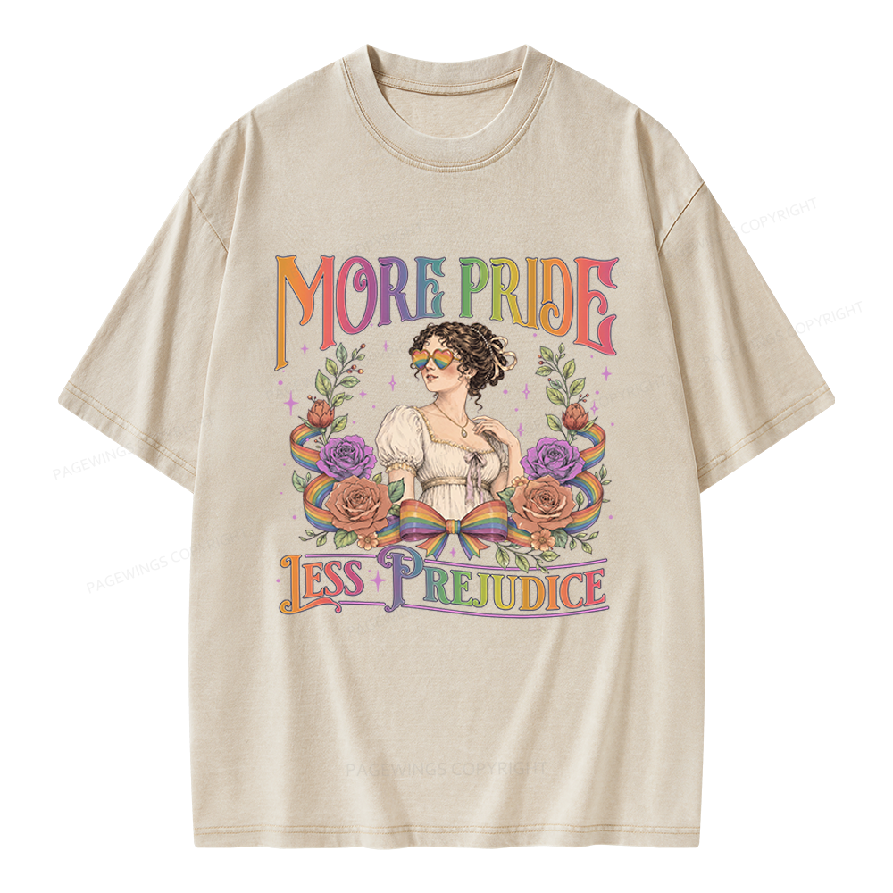Pagewings More Pride Less Prejudice Unisex Washed T-shirt