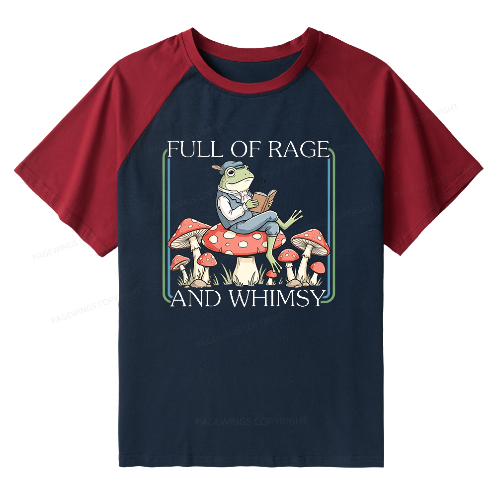 Pagewings Full Of Rage and Whimsy Raglan T-shirt