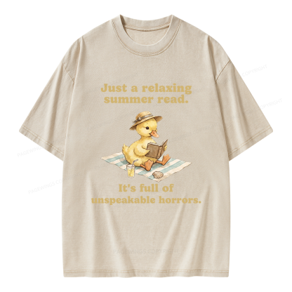Pagewings Summer Read Unisex Washed T-shirt
