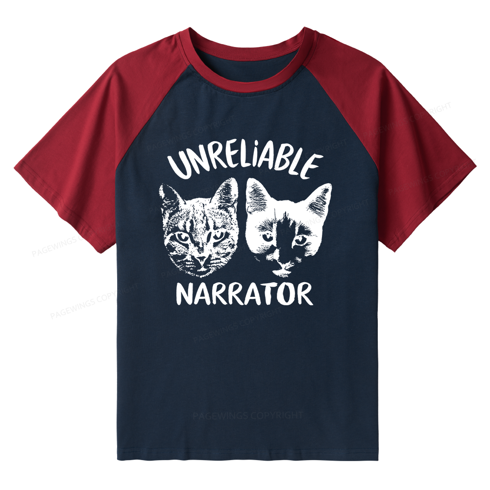 Pagewings Unreliable Narrator Raglan T-shirt