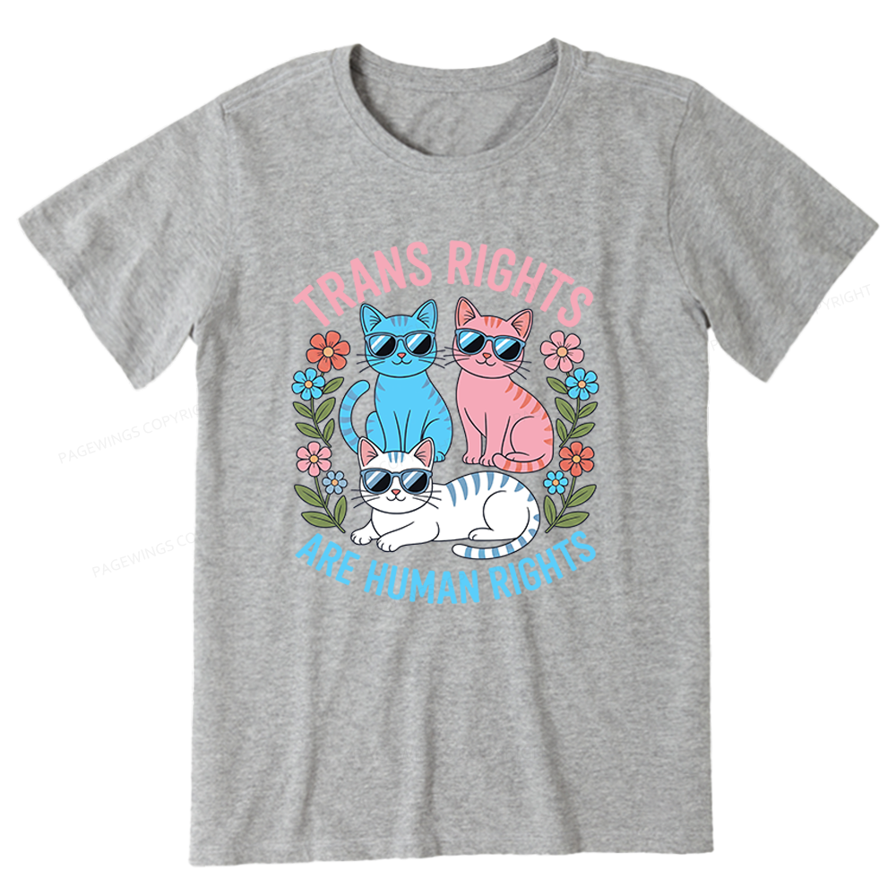 Pagewings Trans Rights Are Human Rights Cat Unisex Classic T-shirt
