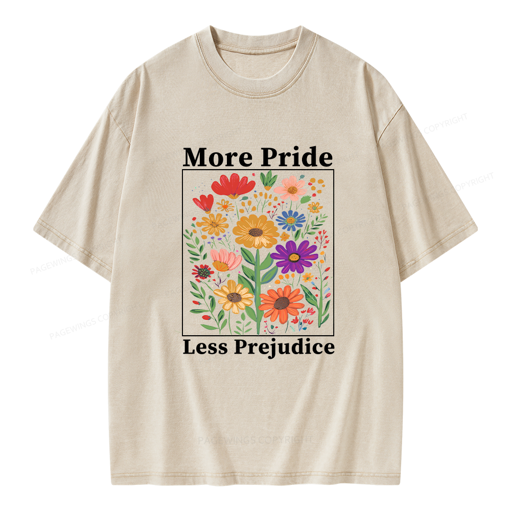 Pagewings More Pride Less Prejudice Unisex Washed T-shirt