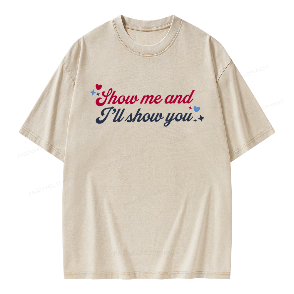 Pagewings Show Me And I'll Show You Unisex Washed T-shirt