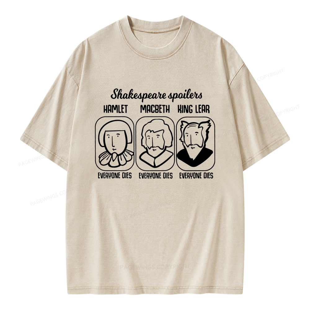 Pagewings Shakespeare Spoilers Unisex Washed T-shirt